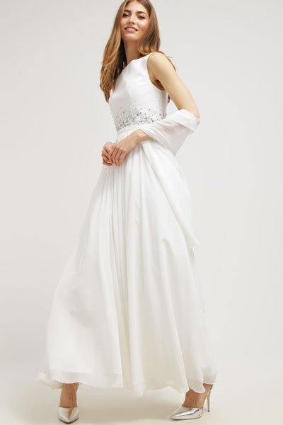 Hochzeitskleider günstig: Brautkleid mit Stola von Unique
