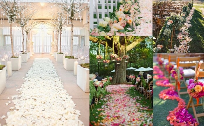 Hochzeitsidee durch die Blume: Blütenteppich